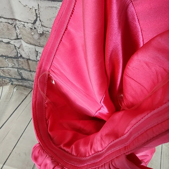 alice + olivia Fuschia Pink Strapless Silk Mini Dress Ruffle Accent Size Small - Picture 13 of 15